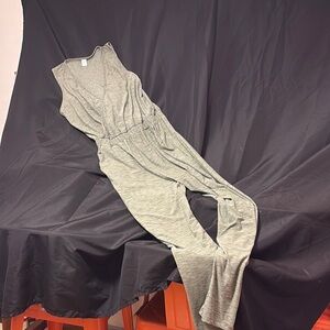 Women's Olive Green Marl Old Navy Active TALL Jumpsuit Stretch Cotton-no iron!